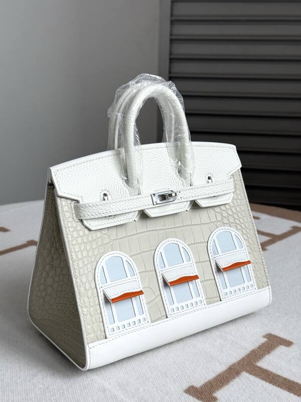 Hermes Birkin White crocodile handbag — 1:1 Replica