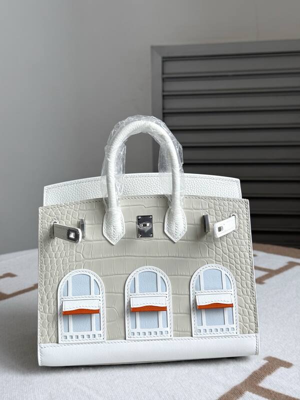 Hermes Birkin White crocodile handbag — 1:1 Replica