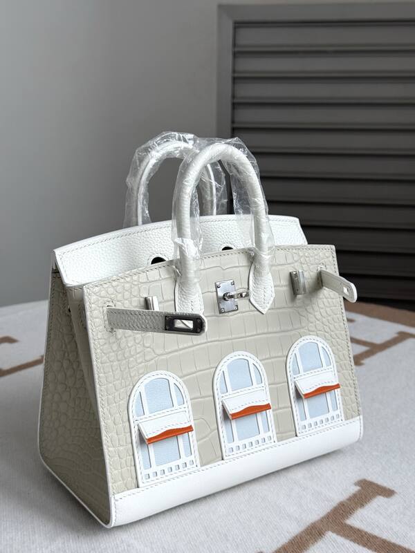 Hermes Birkin White crocodile handbag — 1:1 Replica