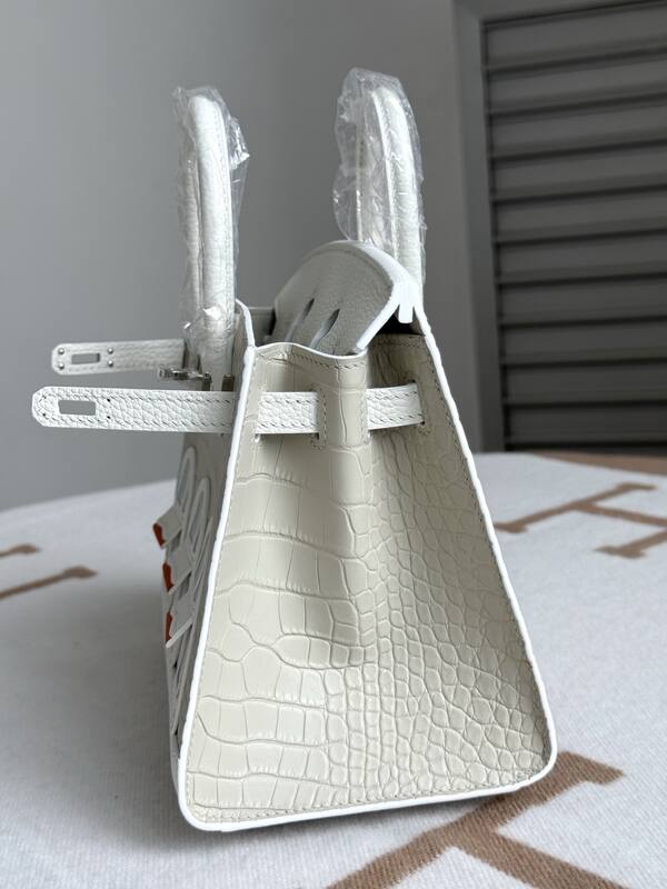 Hermes Birkin White crocodile handbag — 1:1 Replica