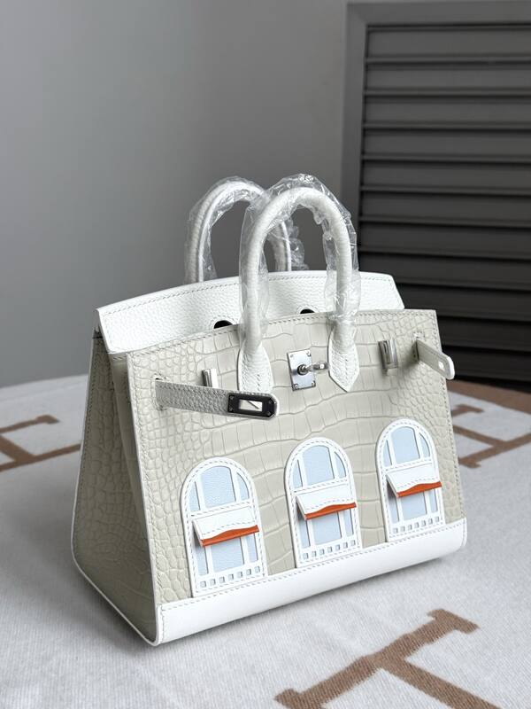Hermes Birkin White crocodile work — 1:1 Replica