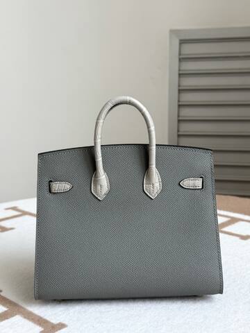 Hermes Birkin 20 Grey and White 20cm handbag Top Quality Replica