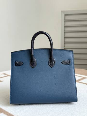 Hermes Birkin 20 Blue and Black 20cm everyday 1 1 Replica