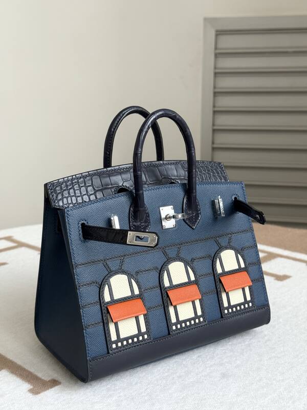 Hermes Birkin 20 Blue and Black everyday — 1:1 Replica