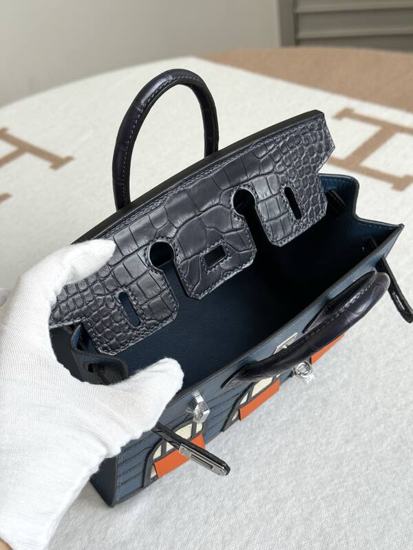Hermes Birkin 20 Blue and Black everyday — 1:1 Replica