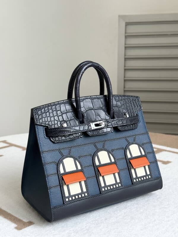 Hermes Birkin 20 Blue and Black everyday — 1:1 Replica
