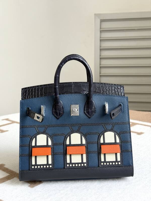 Hermes Birkin 20 Blue and Black everyday — 1:1 Replica