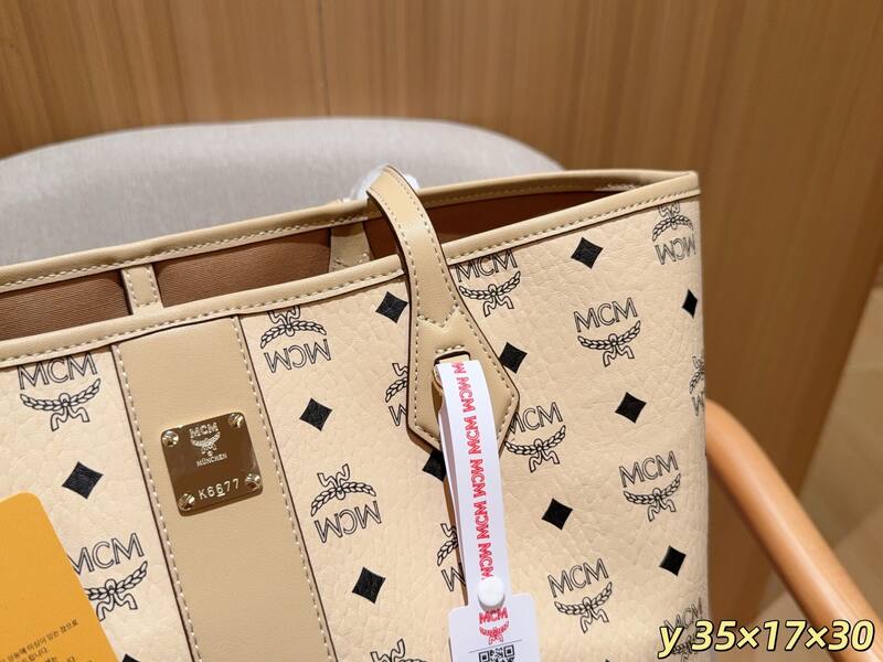 MCM Toni Beige Visetos 35x17x30cm tote — Top Quality Replica