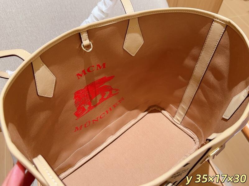 MCM Toni Beige Visetos 35x17x30cm tote — Top Quality Replica