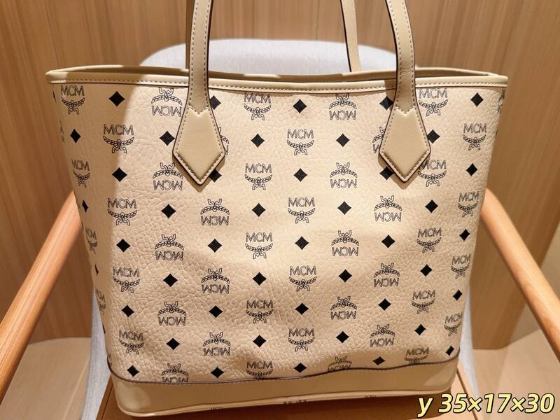 MCM Toni Beige Visetos 35x17x30cm tote — Top Quality Replica