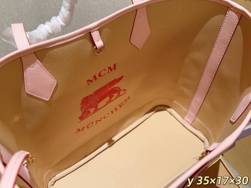MCM Toni Pink Visetos 35x17x30cm tote — Top Quality Replica