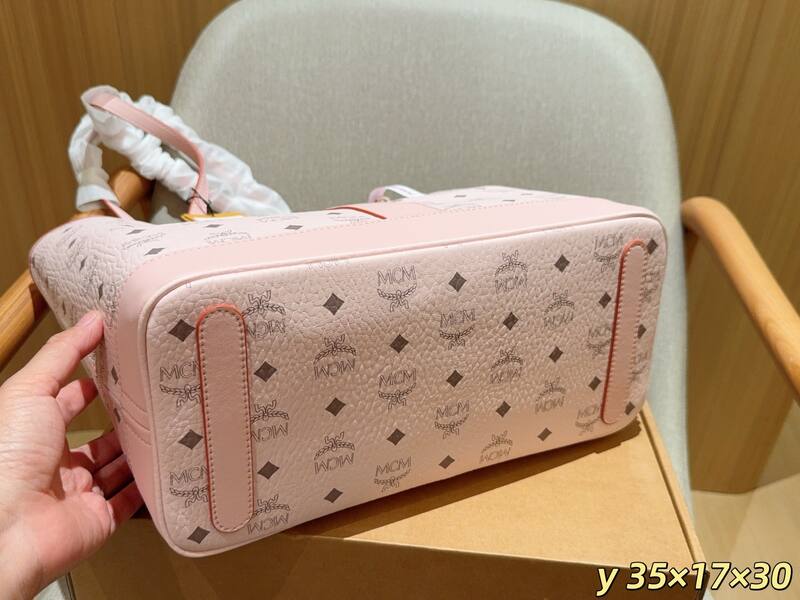 MCM Toni Pink Visetos 35x17x30cm tote — Top Quality Replica