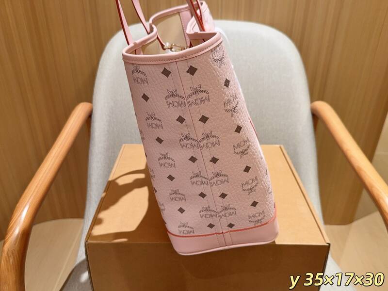 MCM Toni Pink Visetos 35x17x30cm tote — Top Quality Replica