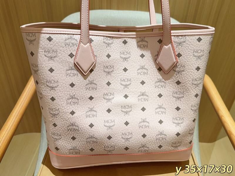 MCM Toni Pink Visetos 35x17x30cm tote — Top Quality Replica