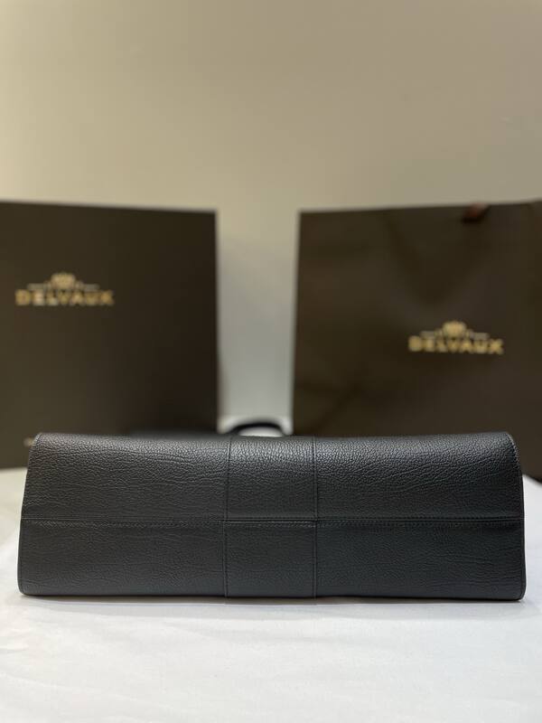 Delvaux Temp te Black grained leather shoulder — Top Quality Replica