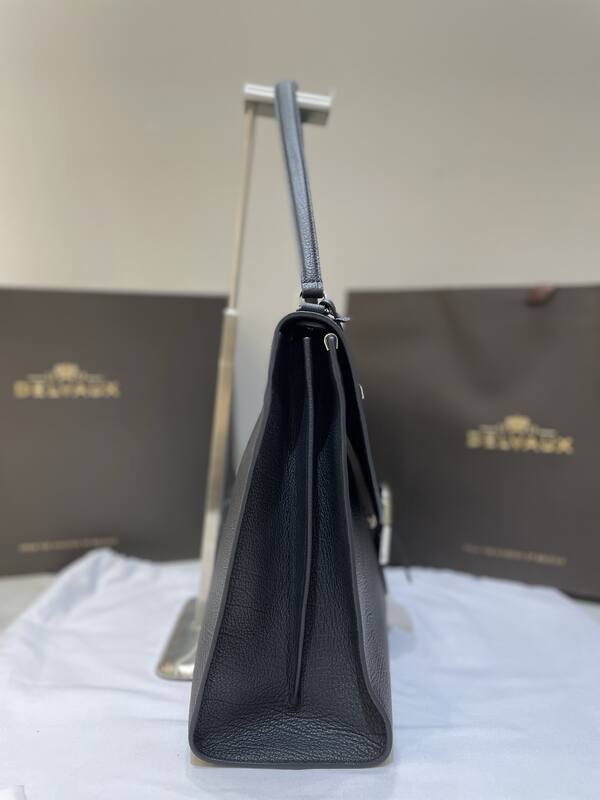Delvaux Temp te Black grained leather shoulder — Top Quality Replica