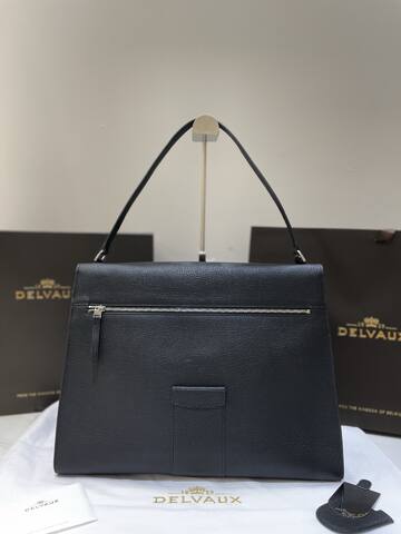 Delvaux Temp te Black grained leather shoulder Top Quality Replica