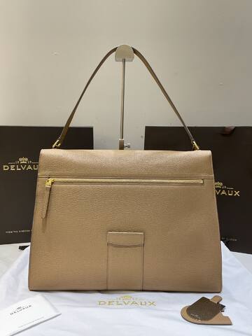 Delvaux Temp te Beige grained leather shoulder AAA Quality Replica