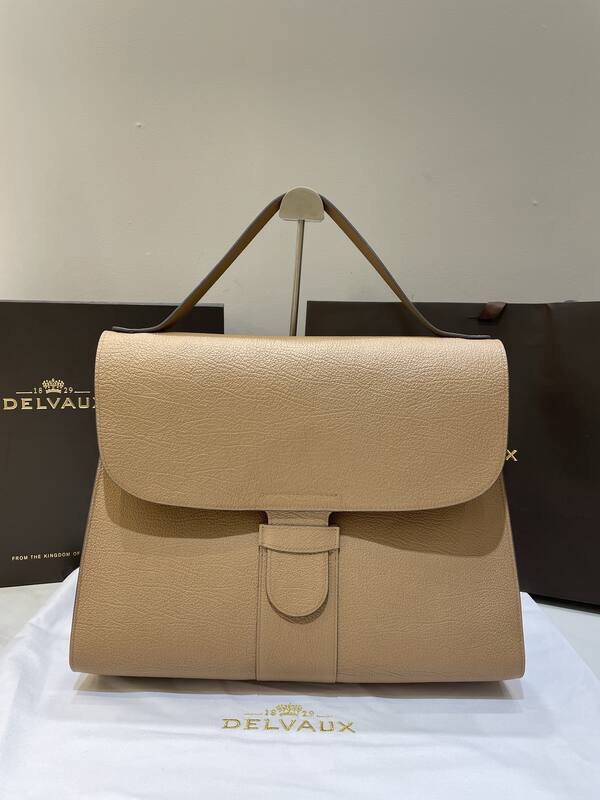 Delvaux Temp te Beige grained leather shoulder — AAA Quality Replica