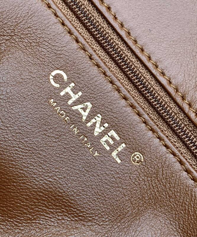 Chanel Classic Flap Beige shearling with brown leather shoulder — AAA Quality Replica