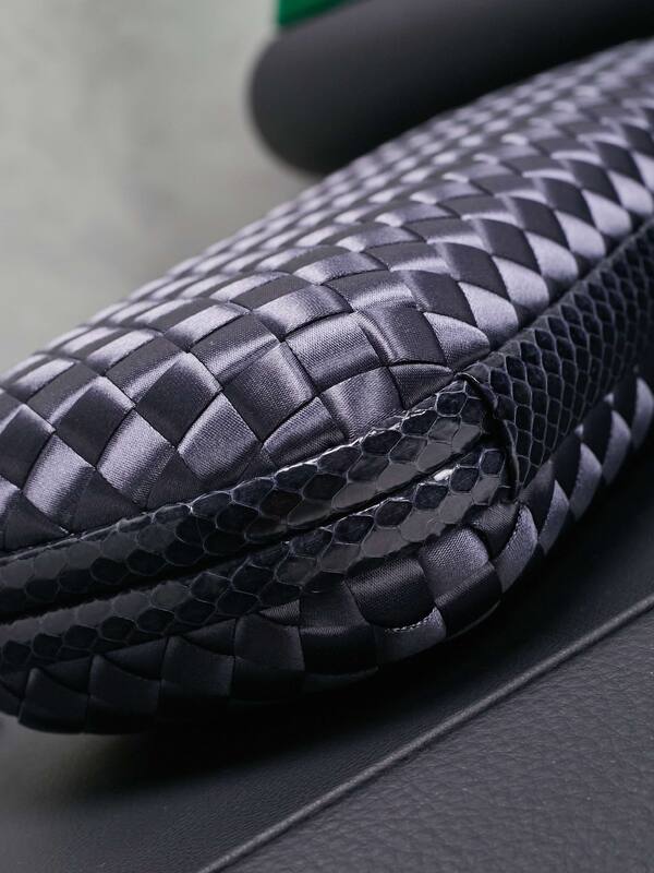 Bottega Veneta Knot Dark gray intrecciato satin evening bag — AAA Quality Replica