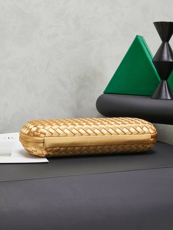 Bottega Veneta Knot Gold Intreccio Satin evening — Top Quality Replica