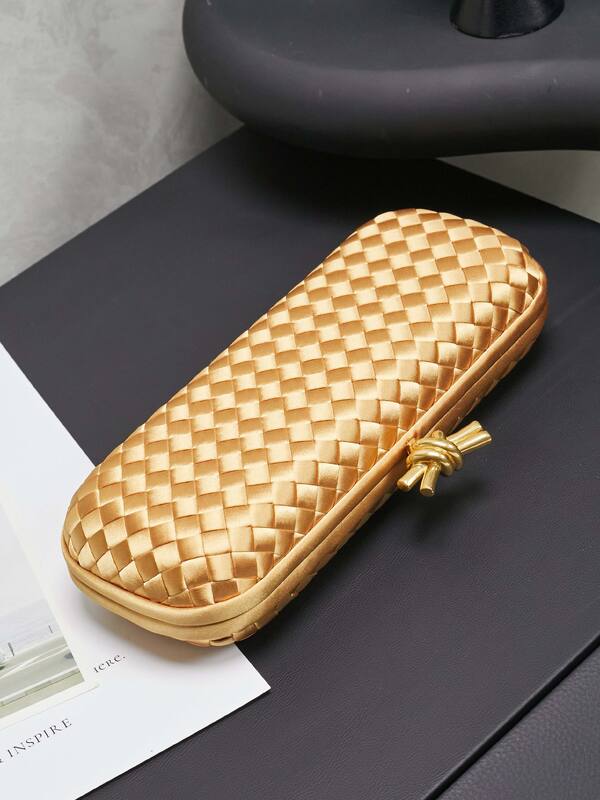 Bottega Veneta Knot Gold Intreccio Satin evening — Top Quality Replica