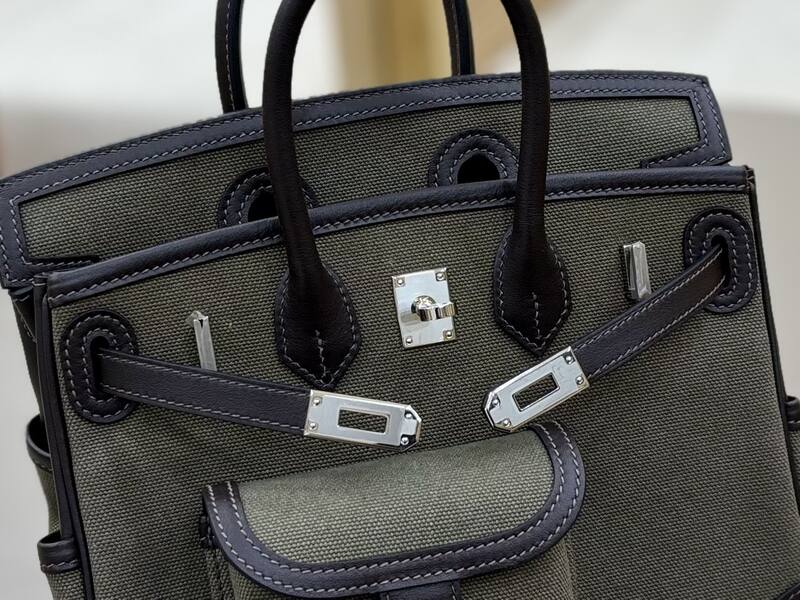 Hermes Cargo Birkin Khaki canvas and brown leather everyday — AAA Quality Replica