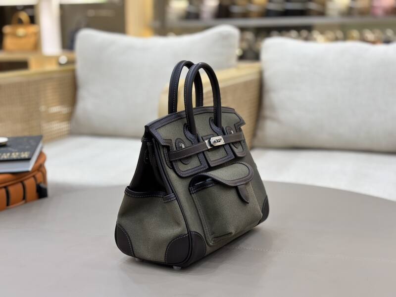 Hermes Cargo Birkin Khaki canvas and brown leather everyday — AAA Quality Replica