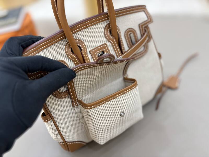 Hermes Cargo Birkin Beige canvas with brown leather everyday — 1:1 Replica