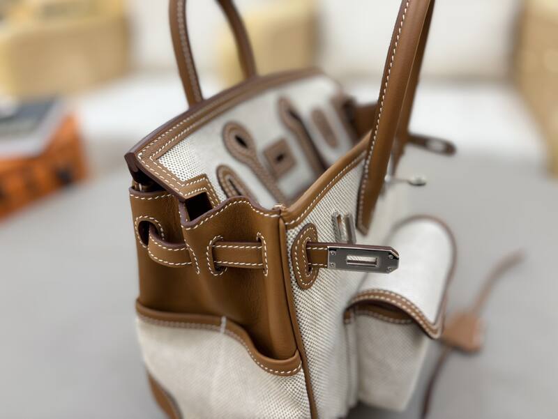 Hermes Cargo Birkin Beige canvas with brown leather everyday — 1:1 Replica