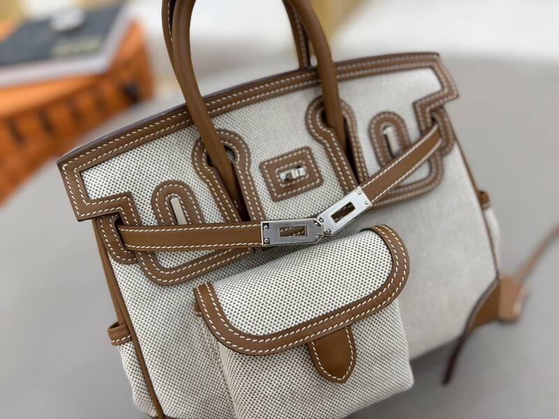Hermes Cargo Birkin Beige canvas with brown leather everyday — 1:1 Replica