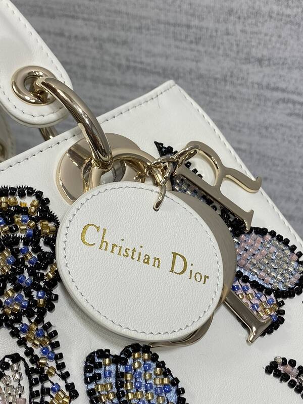 Dior Lady White multicolor beaded floral shoulder — Top Quality Replica