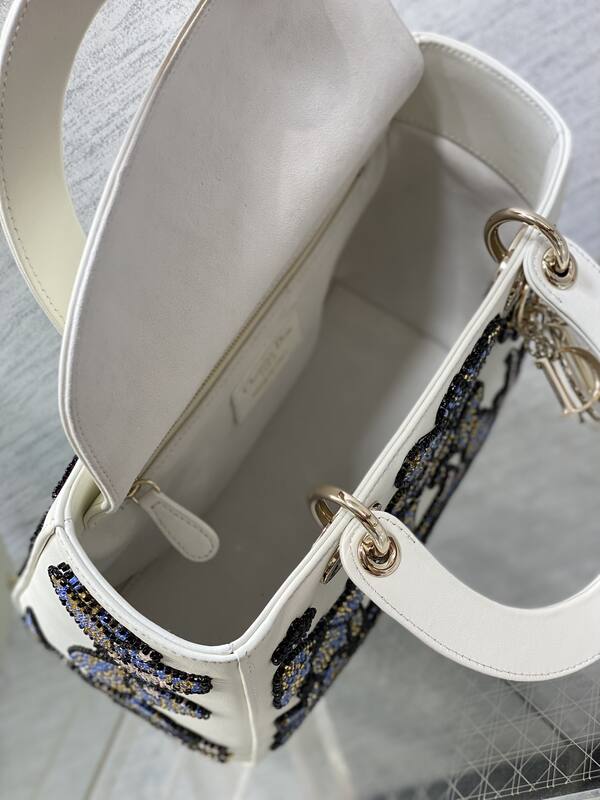 Dior Lady White multicolor beaded floral shoulder — Top Quality Replica