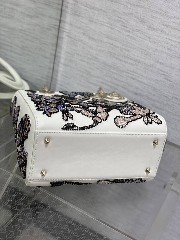 Dior Lady White multicolor beaded floral shoulder — Top Quality Replica