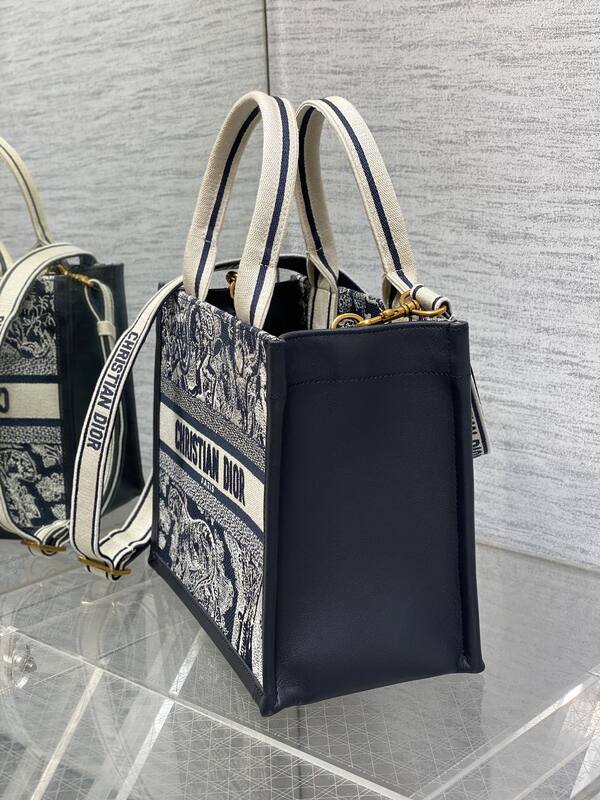 Dior Navy Blue and White Jacquard tote — Premium Replica