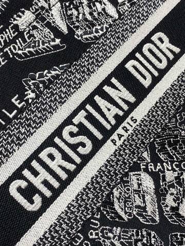 Dior Book Tote Black and white embroidered canvas AAA Quality Replica