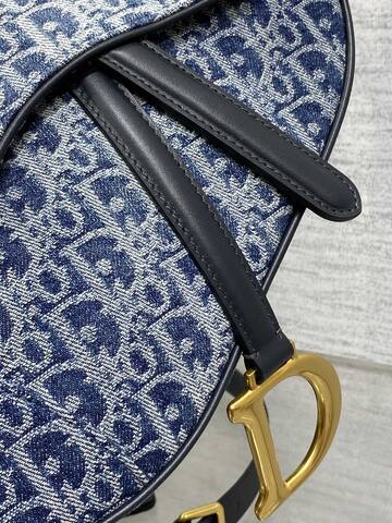 Dior Blue Oblique denim crossbody AAA Quality Replica