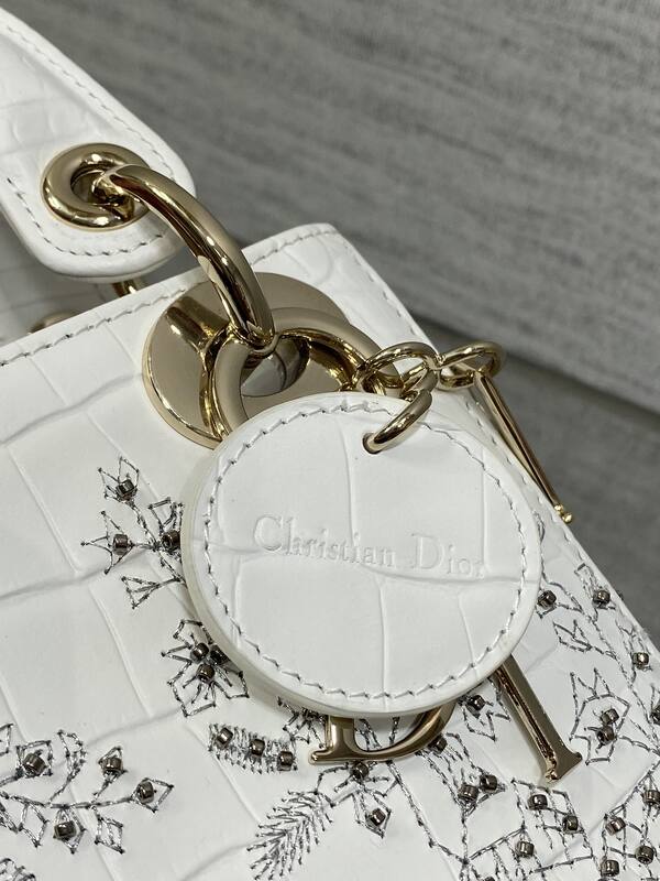 Dior Lady White croc-embossed mini crossbody — Top Quality Replica