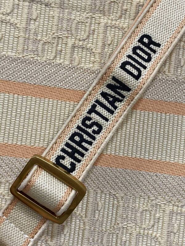 Dior Book Tote Beige Cannage canvas with brown leather trim — 1:1 Replica