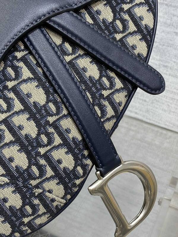 Dior Saddle Navy Blue Oblique canvas crossbody — Top Quality Replica