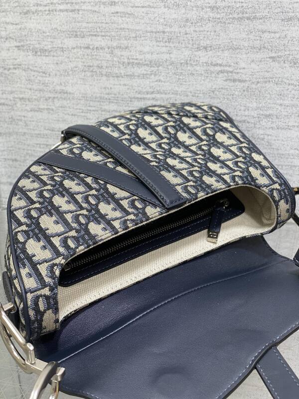 Dior Saddle Navy Blue Oblique canvas crossbody — Top Quality Replica