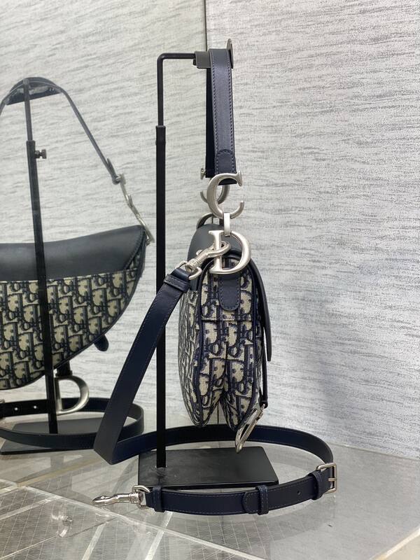 Dior Saddle Navy Blue Oblique canvas crossbody — Top Quality Replica