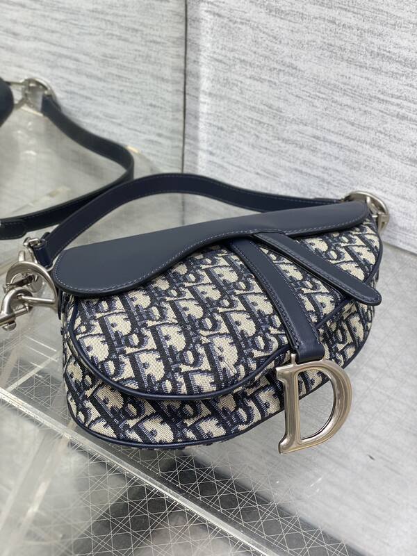 Dior Saddle Navy Blue Oblique canvas crossbody — Top Quality Replica