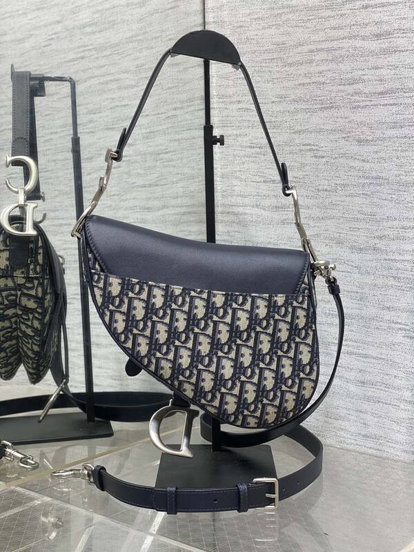 Dior Saddle Navy Blue Oblique canvas crossbody — Top Quality Replica