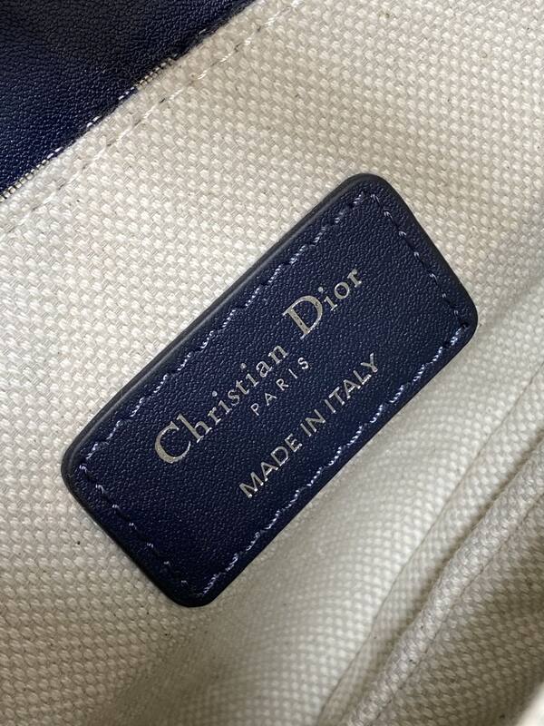 Dior Saddle Navy blue Beige Oblique jacquard with black leather crossbody — AAA Quality Replica