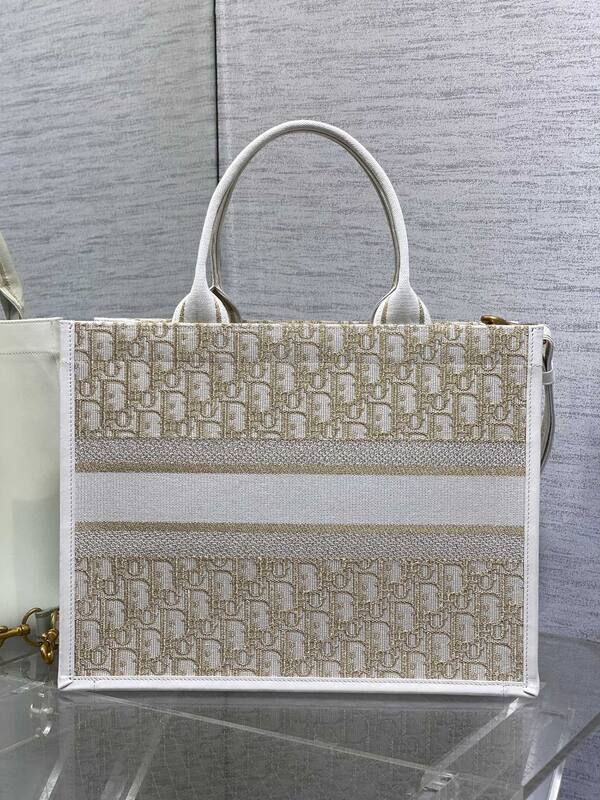 Dior Book Tote Beige White Oblique — 1:1 Replica