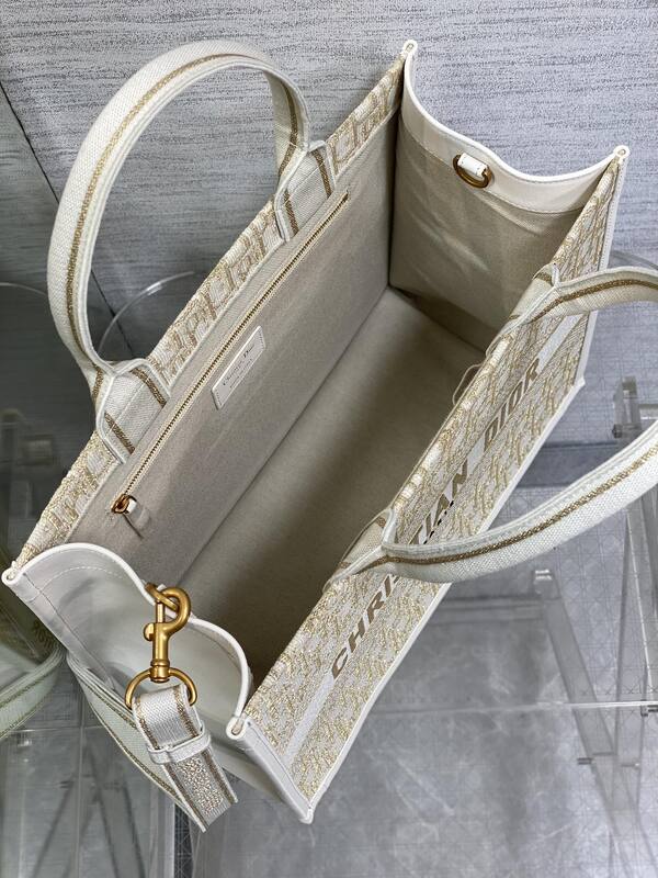 Dior Book Tote Beige White Oblique — 1:1 Replica