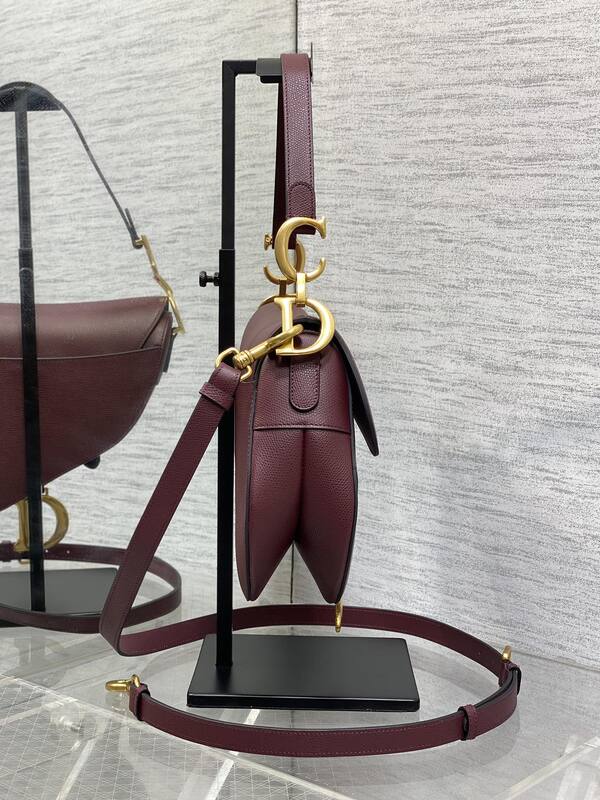 Dior Saddle Burgundy crossbody — Premium Replica
