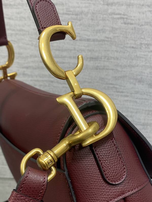 Dior Saddle Burgundy crossbody — Premium Replica